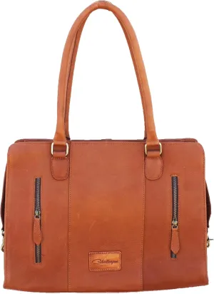 CHALLENGER Women's Western Genuine Soft Brown Pebbled Leather Shoulder Handbag Tote 18RAH14