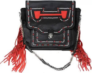 CHALLENGER Women's Western Rodeo Cowgirl Leather Shoulder Handbag Purple Rhinestone 18AA01