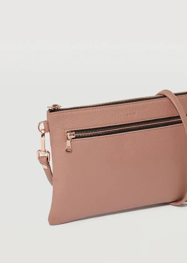CHARLIE MIDDLETON Ballet Dual Zip Crossbody Bag - Gold