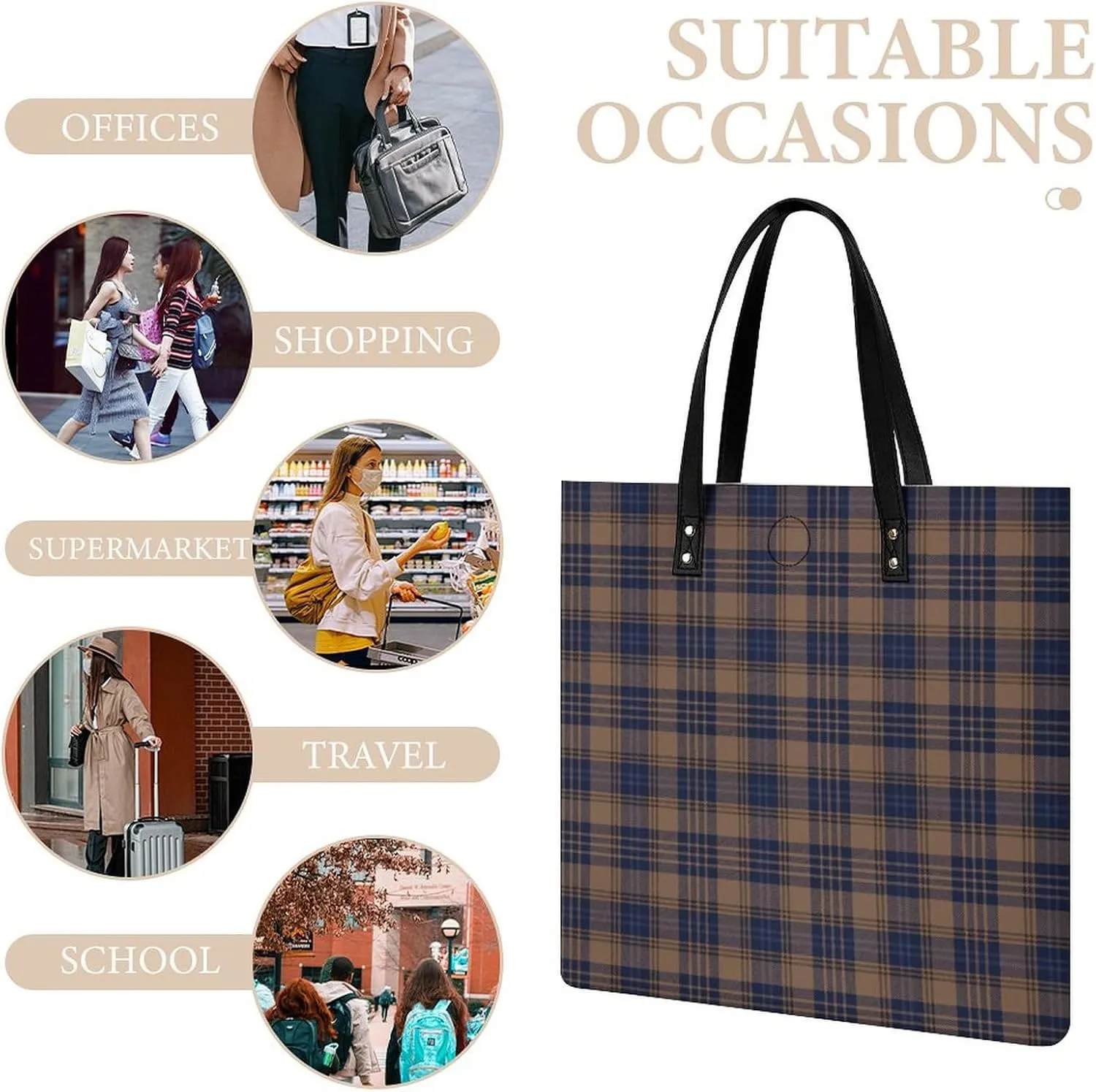 Checkered Black And White Fashionable All Printed Leather Handbag Unisex