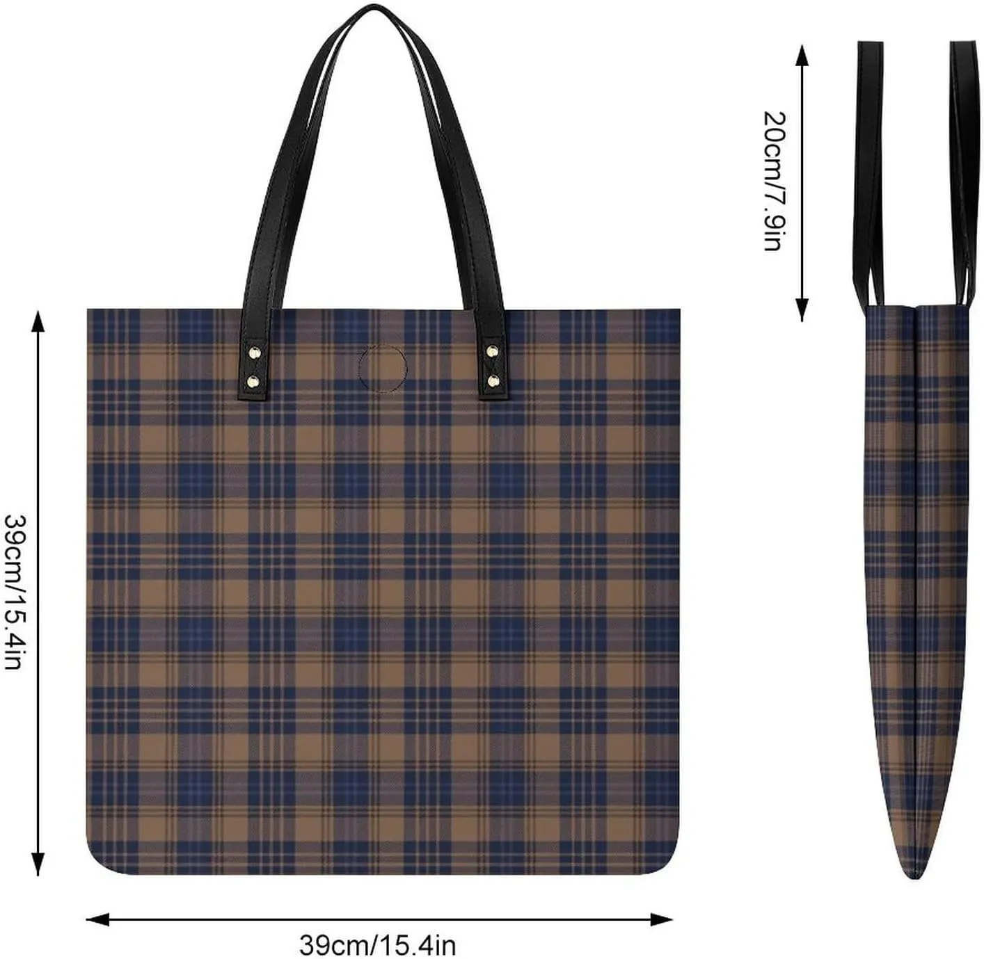 Checkered Black And White Fashionable All Printed Leather Handbag Unisex