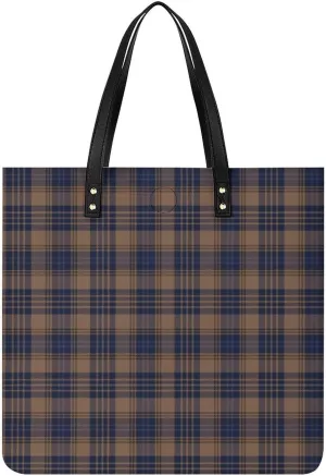 Checkered Black And White Fashionable All Printed Leather Handbag Unisex
