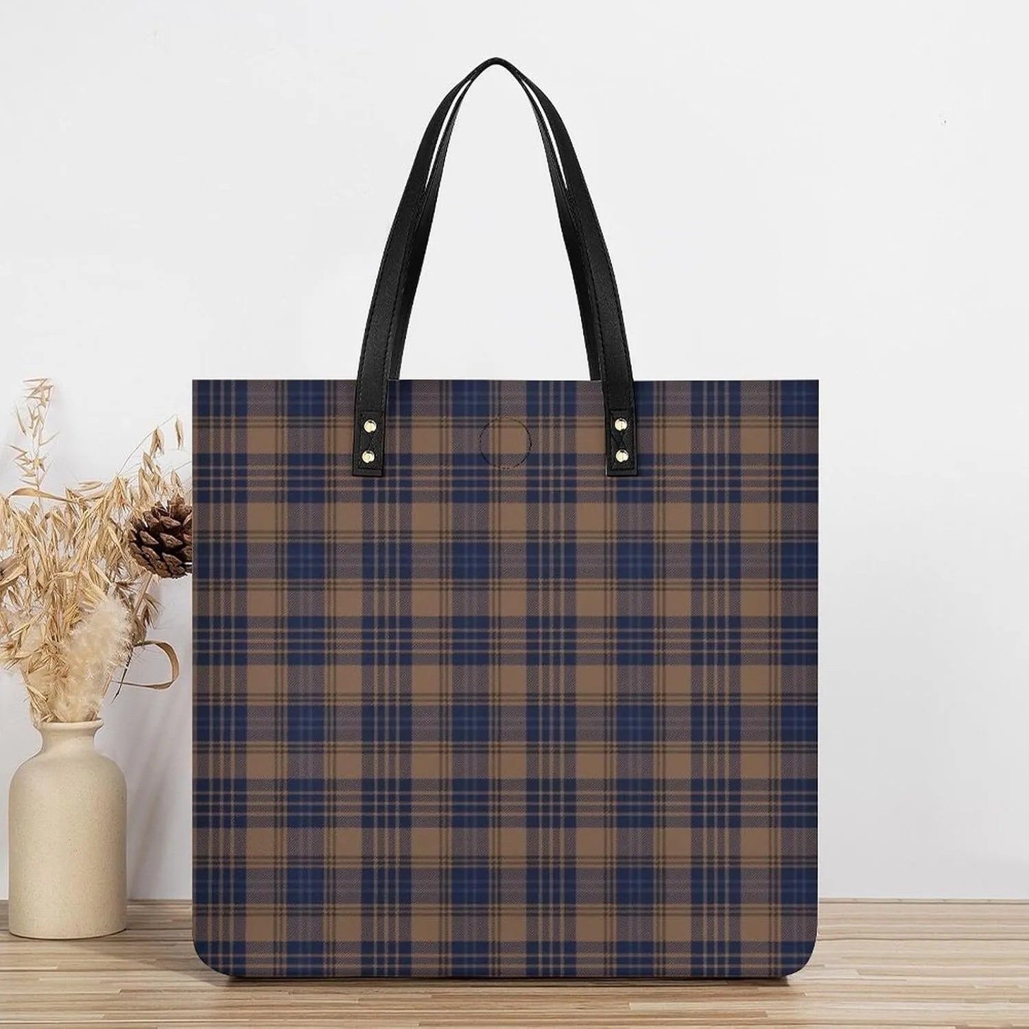 Checkered Black And White Fashionable All Printed Leather Handbag Unisex