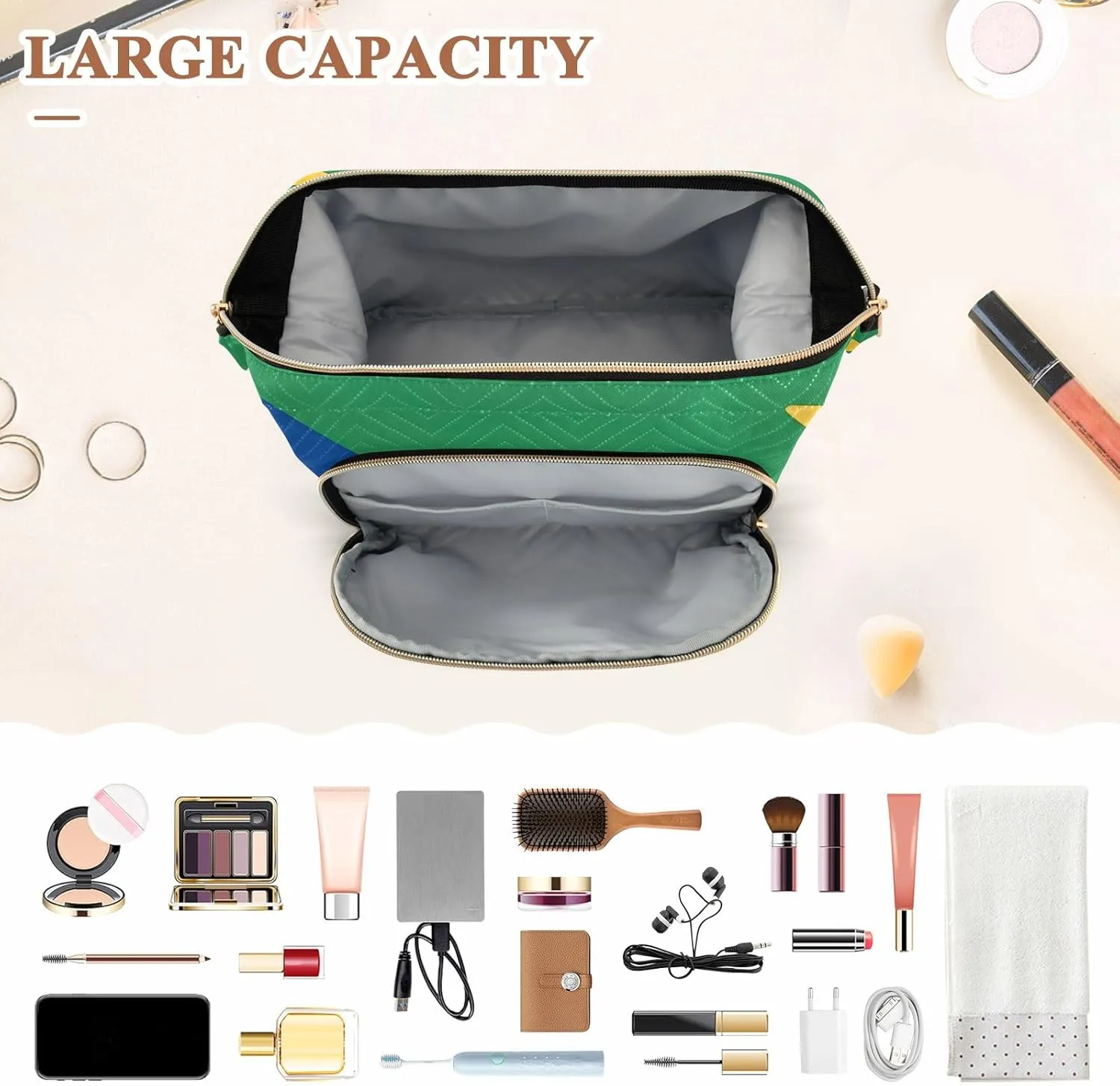 Christmas Island Flag Cosmetic Bags Portable Toiletry Bag Toiletry Bag for Cosmetics Toiletries Accessories