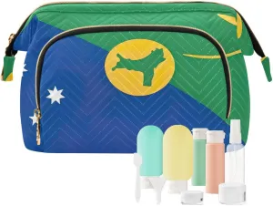 Christmas Island Flag Cosmetic Bags Portable Toiletry Bag Toiletry Bag for Cosmetics Toiletries Accessories