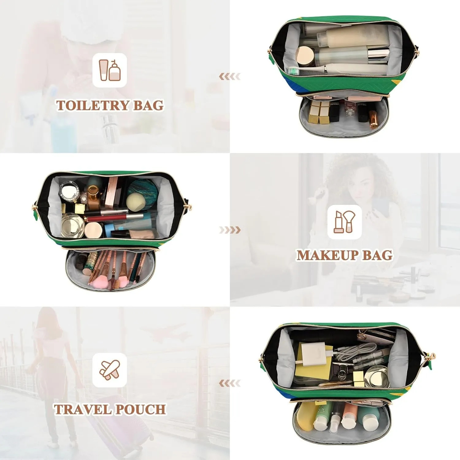 Christmas Island Flag Cosmetic Bags Portable Toiletry Bag Toiletry Bag for Cosmetics Toiletries Accessories