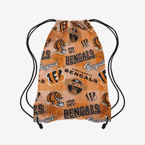 Cincinnati Bengals Thematic Repeat Print Drawstring Backpack
