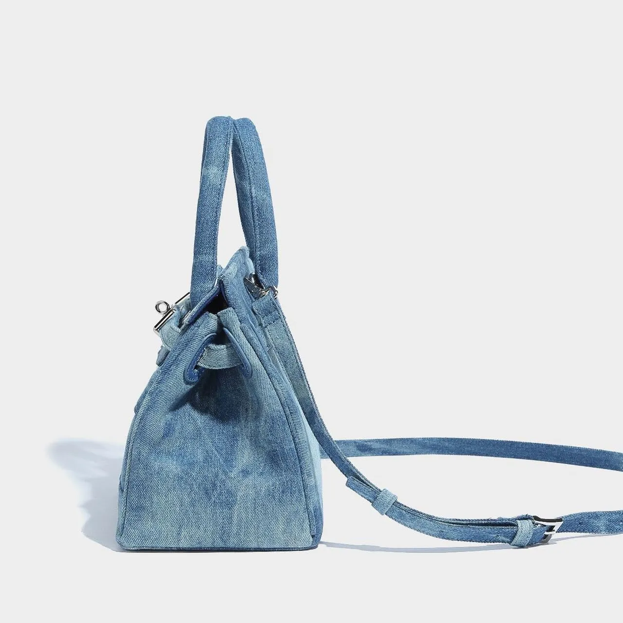 Classic Blue Denim Jeans Pants Purse Underarm Satchel Handbag For Women, New Ladies Fashion Shoulder Bags