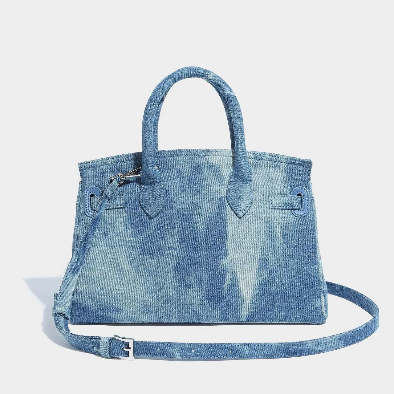 Classic Blue Denim Jeans Pants Purse Underarm Satchel Handbag For Women, New Ladies Fashion Shoulder Bags