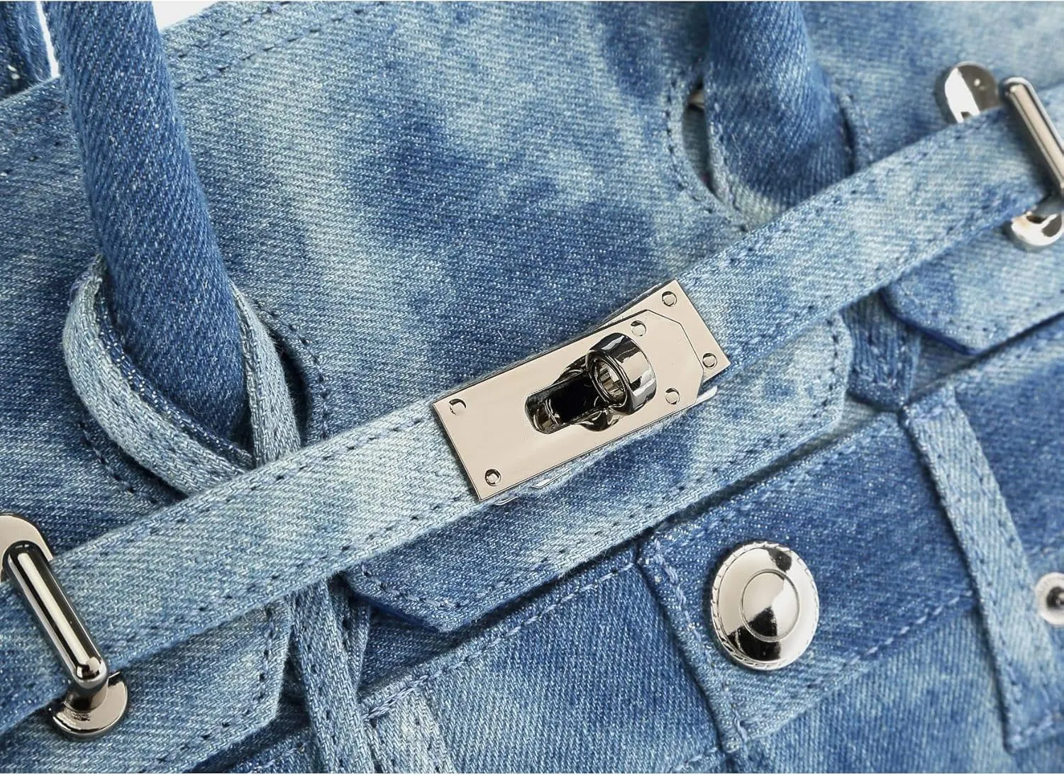 Classic Blue Denim Jeans Pants Purse Underarm Satchel Handbag For Women, New Ladies Fashion Shoulder Bags