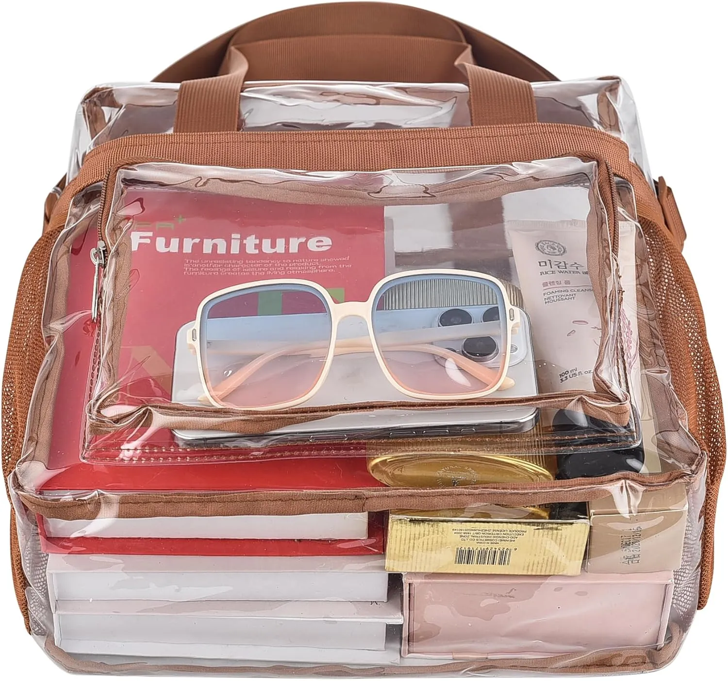 Clear Bag for Stadium Events 12x12x6, Clear Bag Clear Tote Bag with Reinforced Straps for Sporting Events Travel