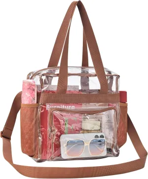 Clear Bag for Stadium Events 12x12x6, Clear Bag Clear Tote Bag with Reinforced Straps for Sporting Events Travel