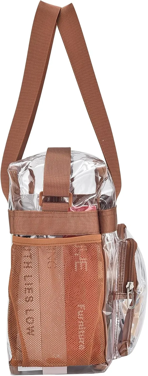 Clear Bag for Stadium Events 12x12x6, Clear Bag Clear Tote Bag with Reinforced Straps for Sporting Events Travel