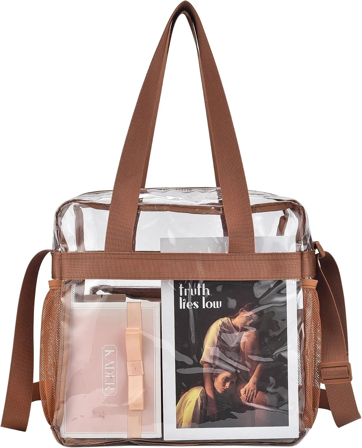 Clear Bag for Stadium Events 12x12x6, Clear Bag Clear Tote Bag with Reinforced Straps for Sporting Events Travel