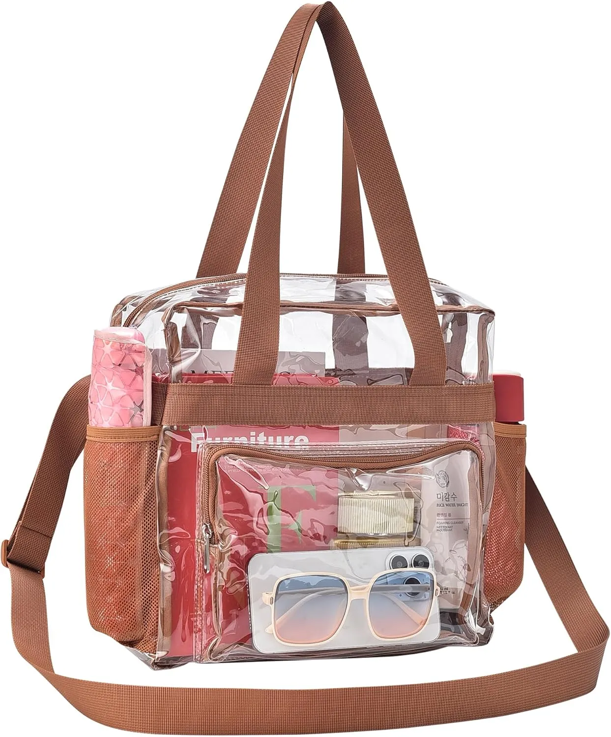 Clear Bag for Stadium Events 12x12x6, Clear Bag Clear Tote Bag with Reinforced Straps for Sporting Events Travel