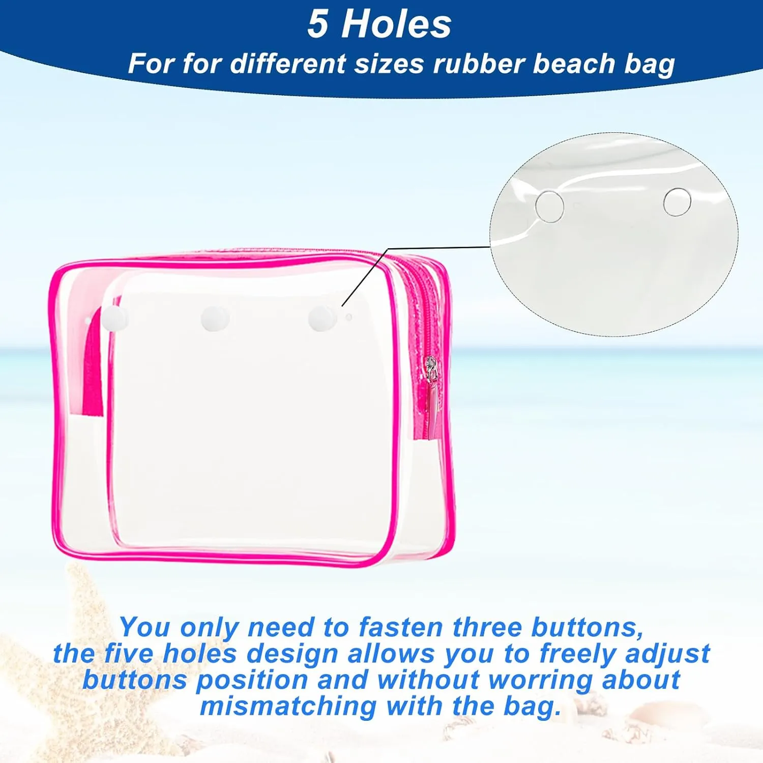 Clear Insert Bag Accessories for Beach Tote Bag, Clear Travel Storage Inner Pouch for Cosmetic, Toiletry & Makeup Brush Organizer Divider