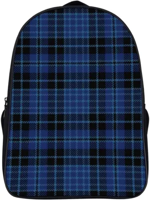 Clergy Blue Black White Double Compartment Large Capacity Backpack Unisex