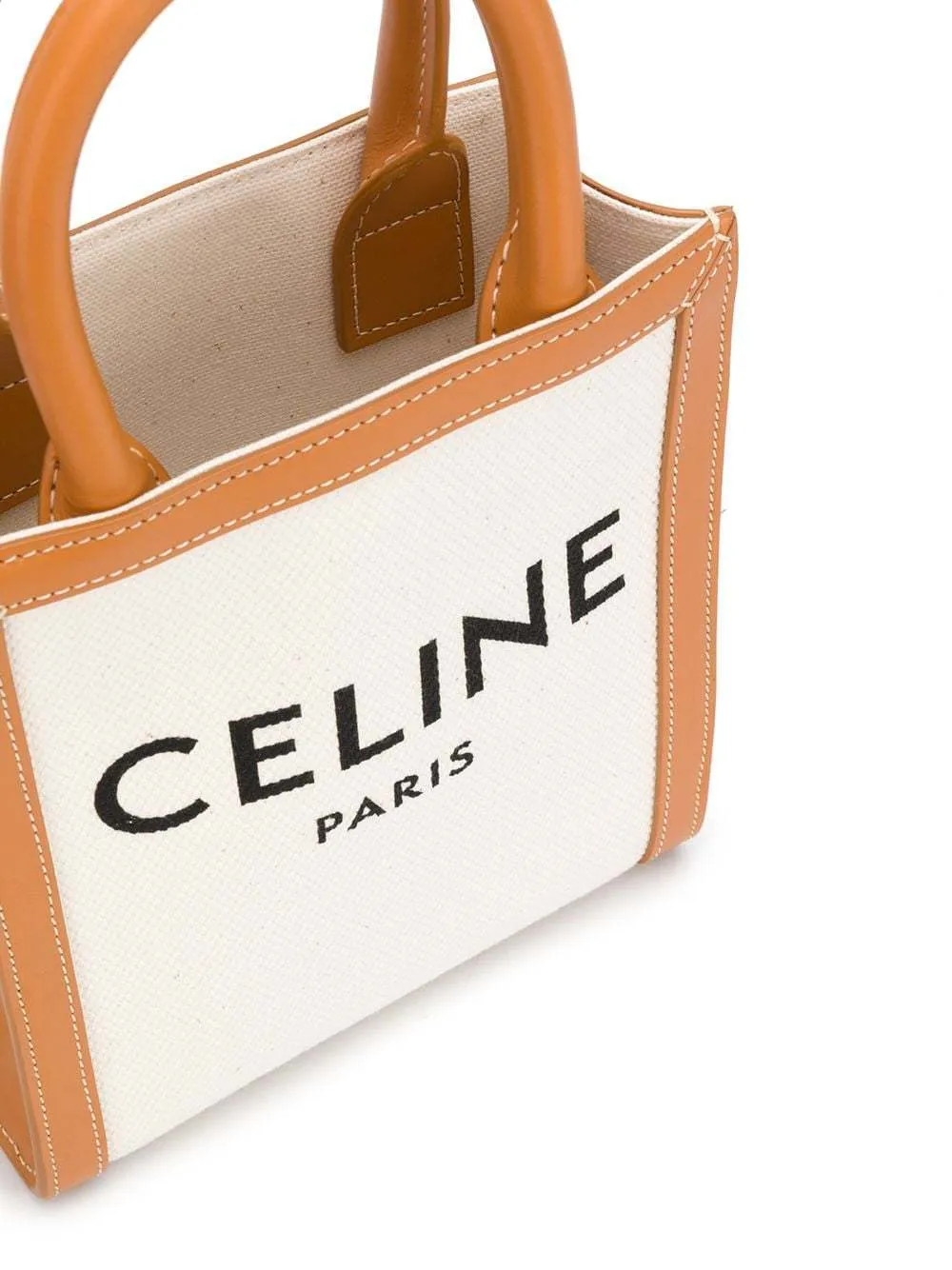 CÉLINE CANVAS CALFSKIN MINI VERTICAL CABAS