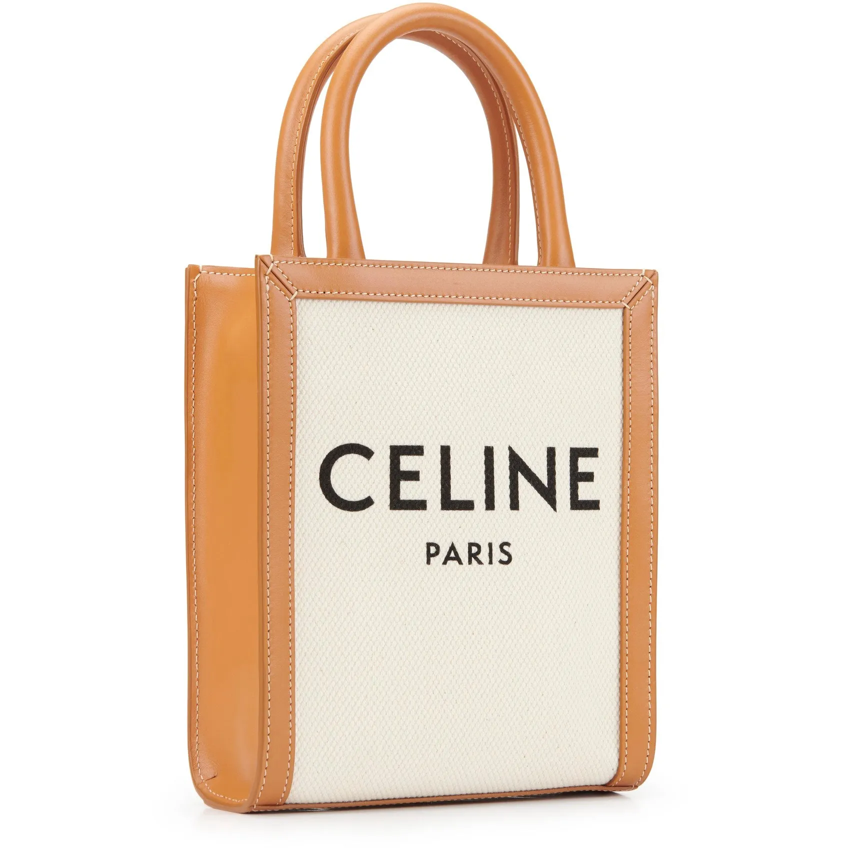 CÉLINE CANVAS CALFSKIN MINI VERTICAL CABAS