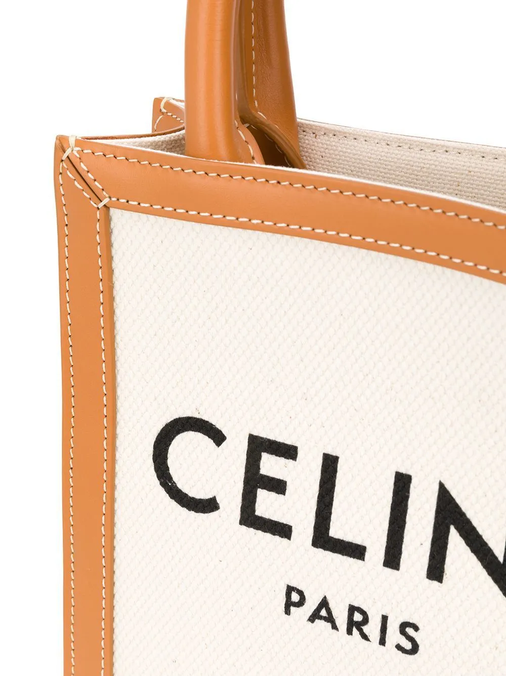 CÉLINE CANVAS CALFSKIN MINI VERTICAL CABAS