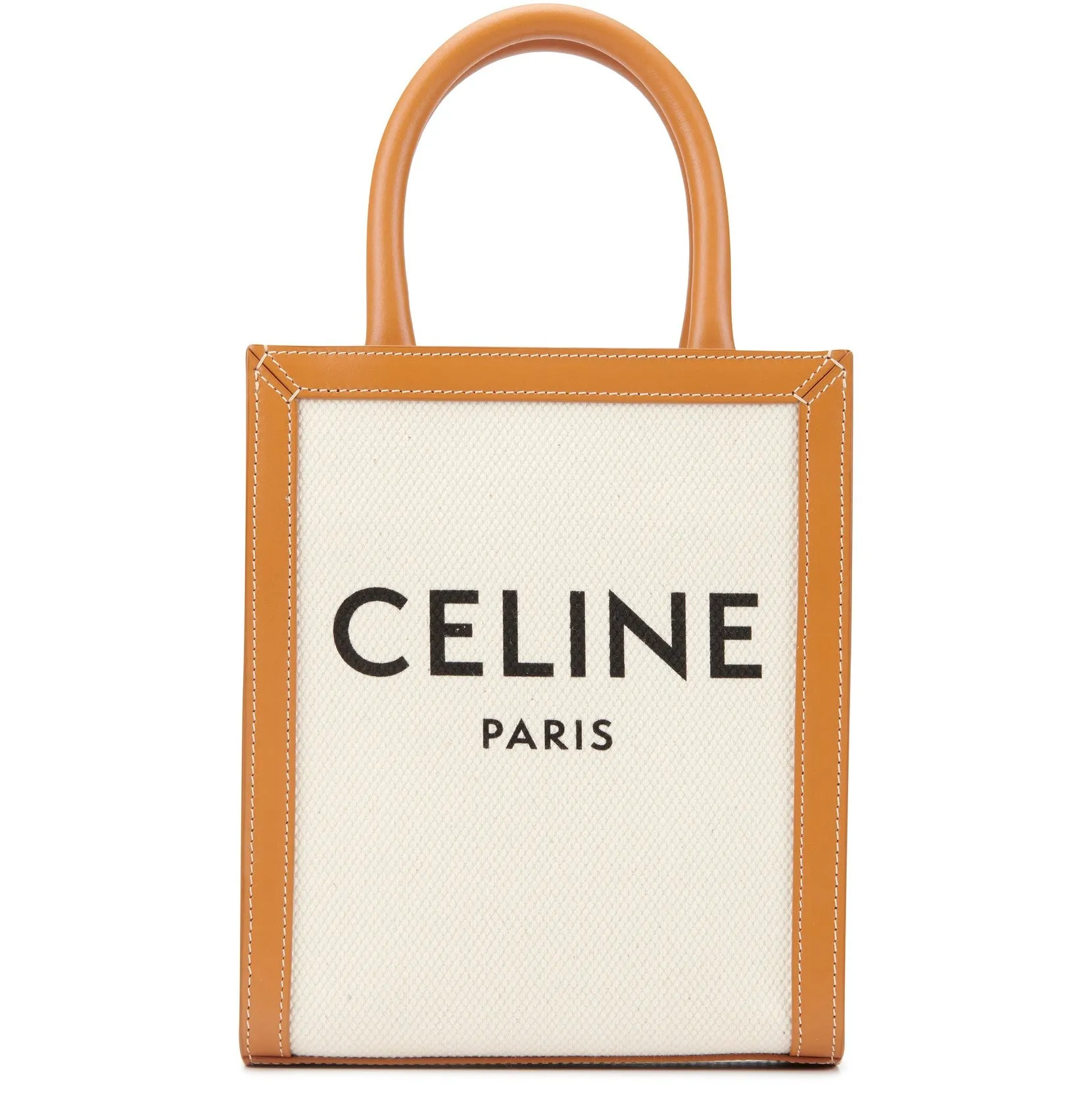 CÉLINE CANVAS CALFSKIN MINI VERTICAL CABAS