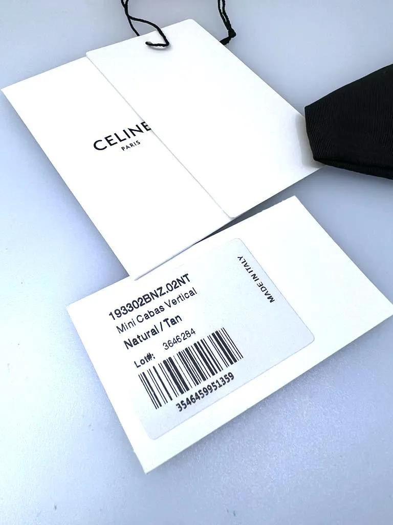 CÉLINE CANVAS CALFSKIN MINI VERTICAL CABAS
