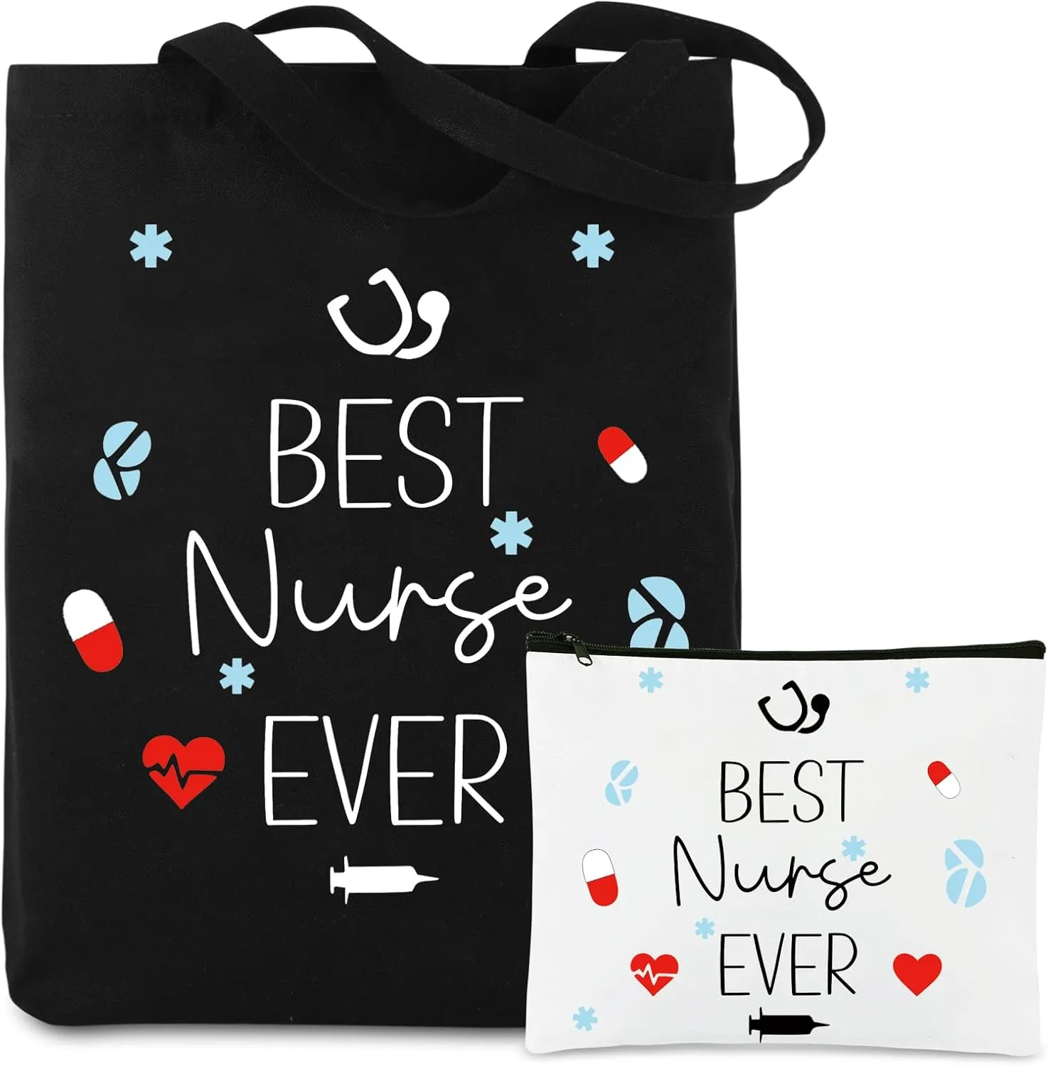 clothmile Nurse Gifts Set for Women Nurse Canvas Tote Bag with Makeup Pouch Best Nurses Appreciation Week Gifts for Nurse Practitioner Graduation Presents