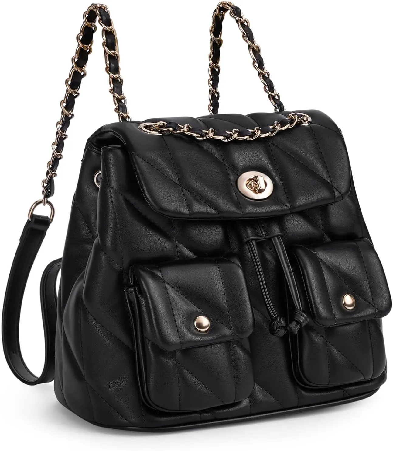 CLUCI Small Backpack Purse for Women,Mini Vegan Leather Tabby Backpack for Woman Quilted Bookbag Crossbody Bag