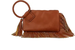 Clutch Wristlet Evening Bags Purse Wallet For Women, Vegan Leather by Metro Muse (FRINGE-BROWN) Small