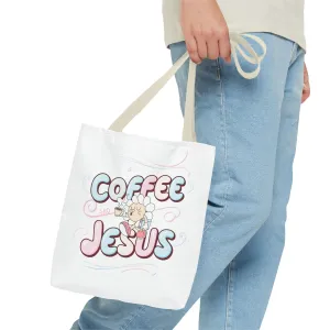 Coffee and Jesus Tote Bag – Perfect for Church, Gifts, Shopping, Everyday Use, and Faith-Based Events