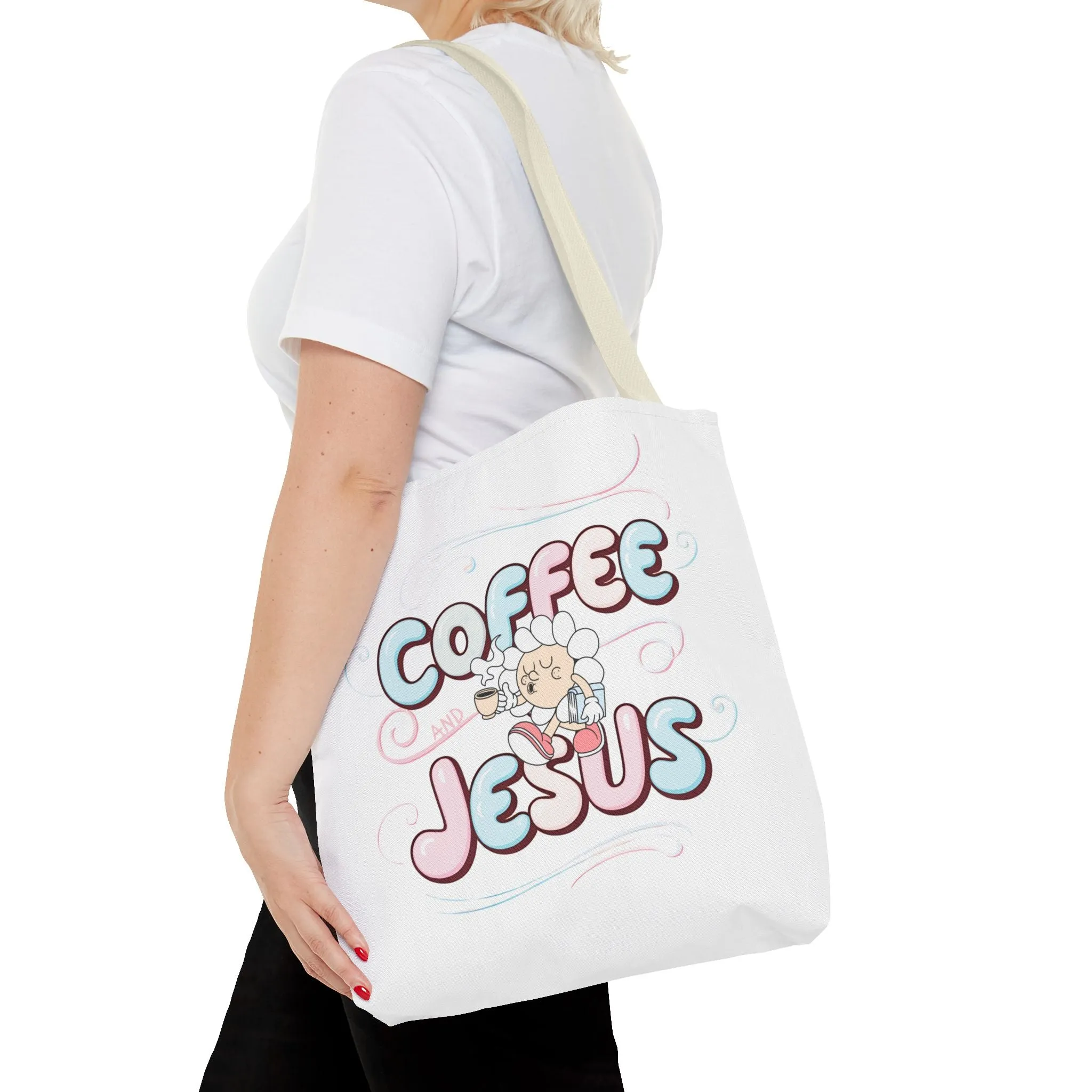 Coffee and Jesus Tote Bag – Perfect for Church, Gifts, Shopping, Everyday Use, and Faith-Based Events