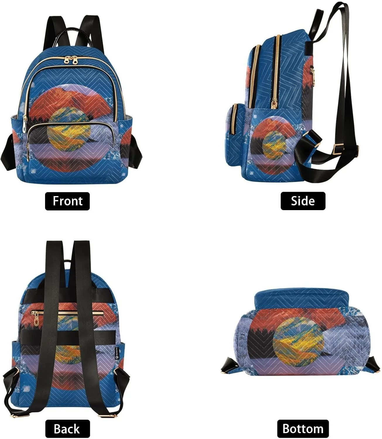 Colorado Flag Mountain Mini Backpack for Women, Travel Backpack Purse for Ladies Fashion Shoulder Bag Daypack Travel Bag