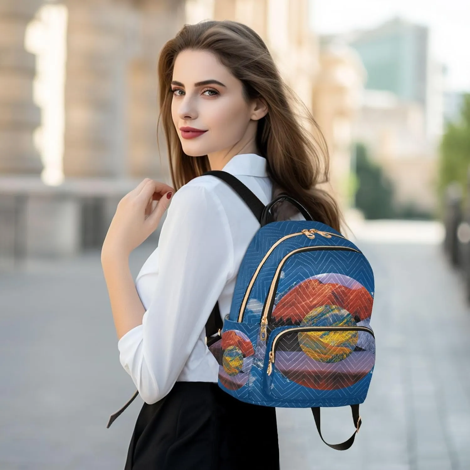 Colorado Flag Mountain Mini Backpack for Women, Travel Backpack Purse for Ladies Fashion Shoulder Bag Daypack Travel Bag