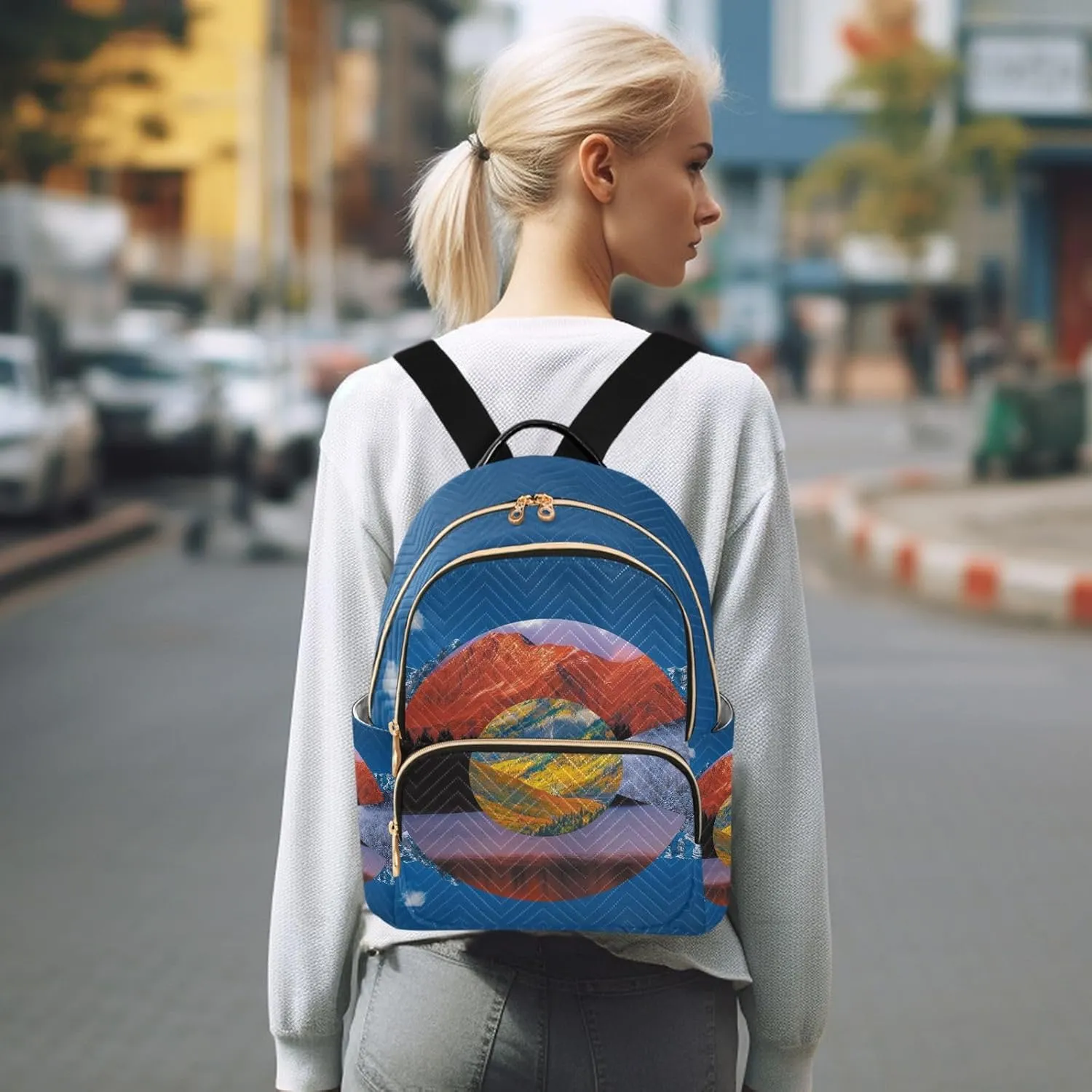 Colorado Flag Mountain Mini Backpack for Women, Travel Backpack Purse for Ladies Fashion Shoulder Bag Daypack Travel Bag