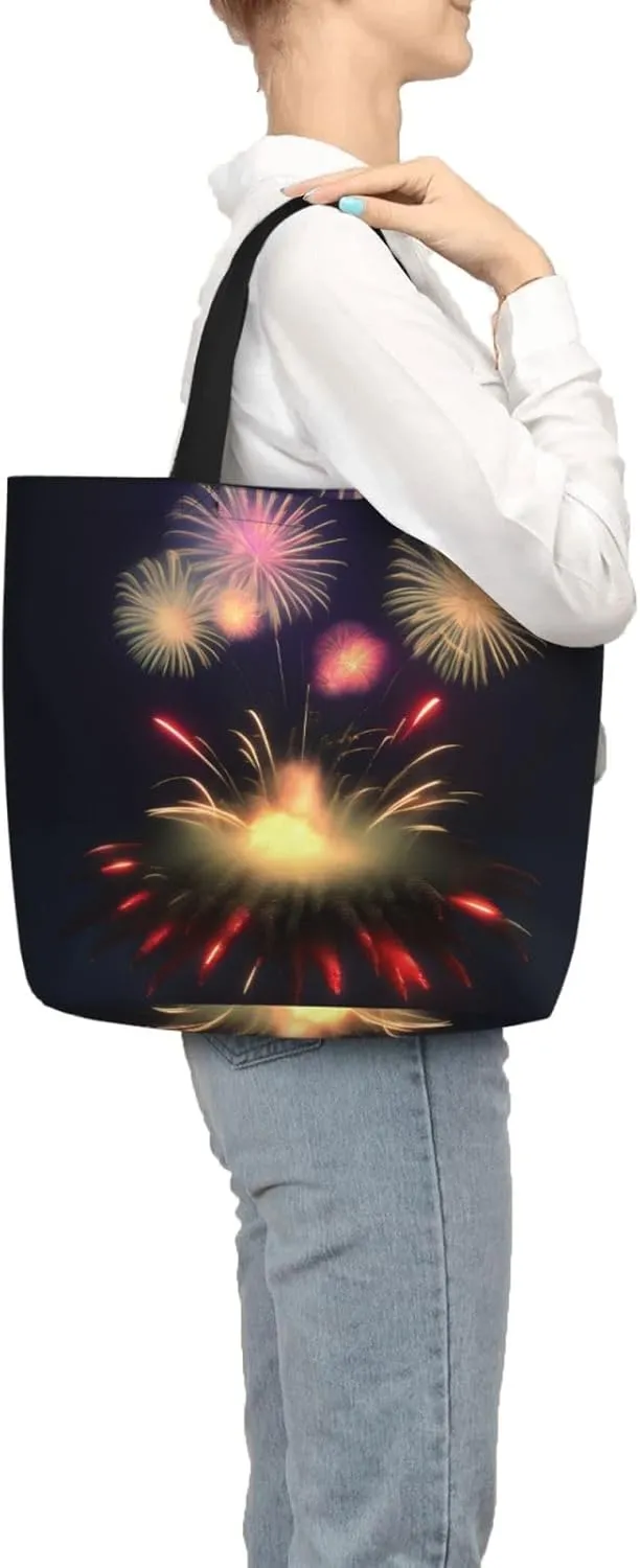 Colored Jellyfish Print Fashion Tote Bag,Travel Handbag For Women, Hobo Bags, Work Shoulder Bags Crossbody Bag
