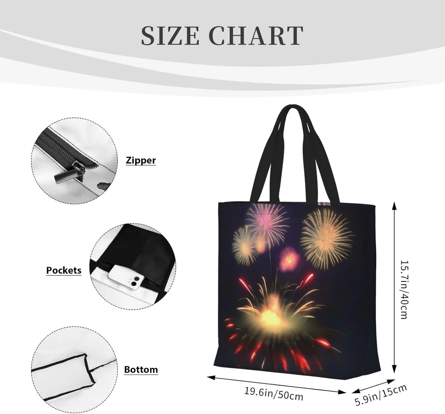 Colored Jellyfish Print Fashion Tote Bag,Travel Handbag For Women, Hobo Bags, Work Shoulder Bags Crossbody Bag