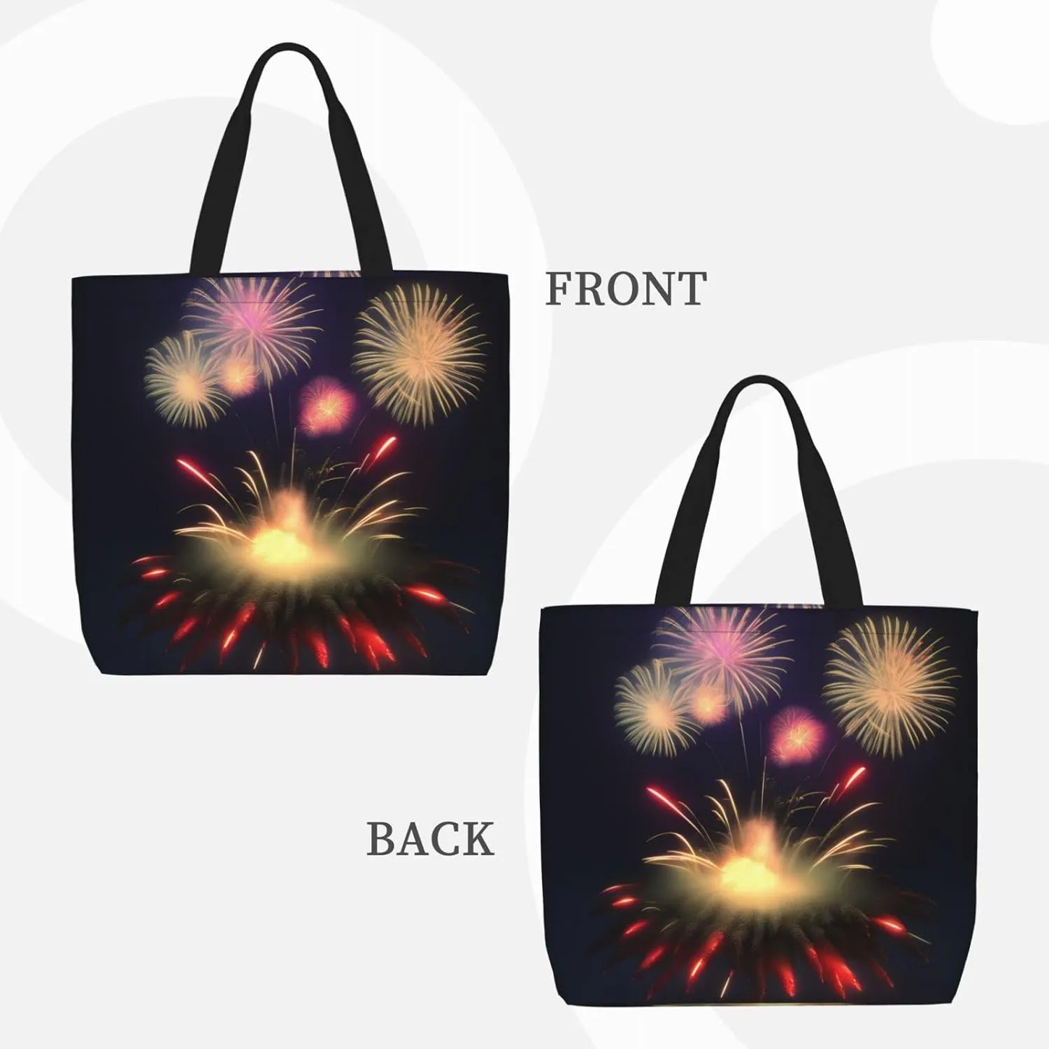 Colored Jellyfish Print Fashion Tote Bag,Travel Handbag For Women, Hobo Bags, Work Shoulder Bags Crossbody Bag