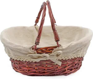 Cornucopia Brands Wicker Basket w/Handles (Reddish Brown), for Fall Decor, Easter, Picnics, Gifts, Home Decor and More, 13 x 10 x 6 Inches