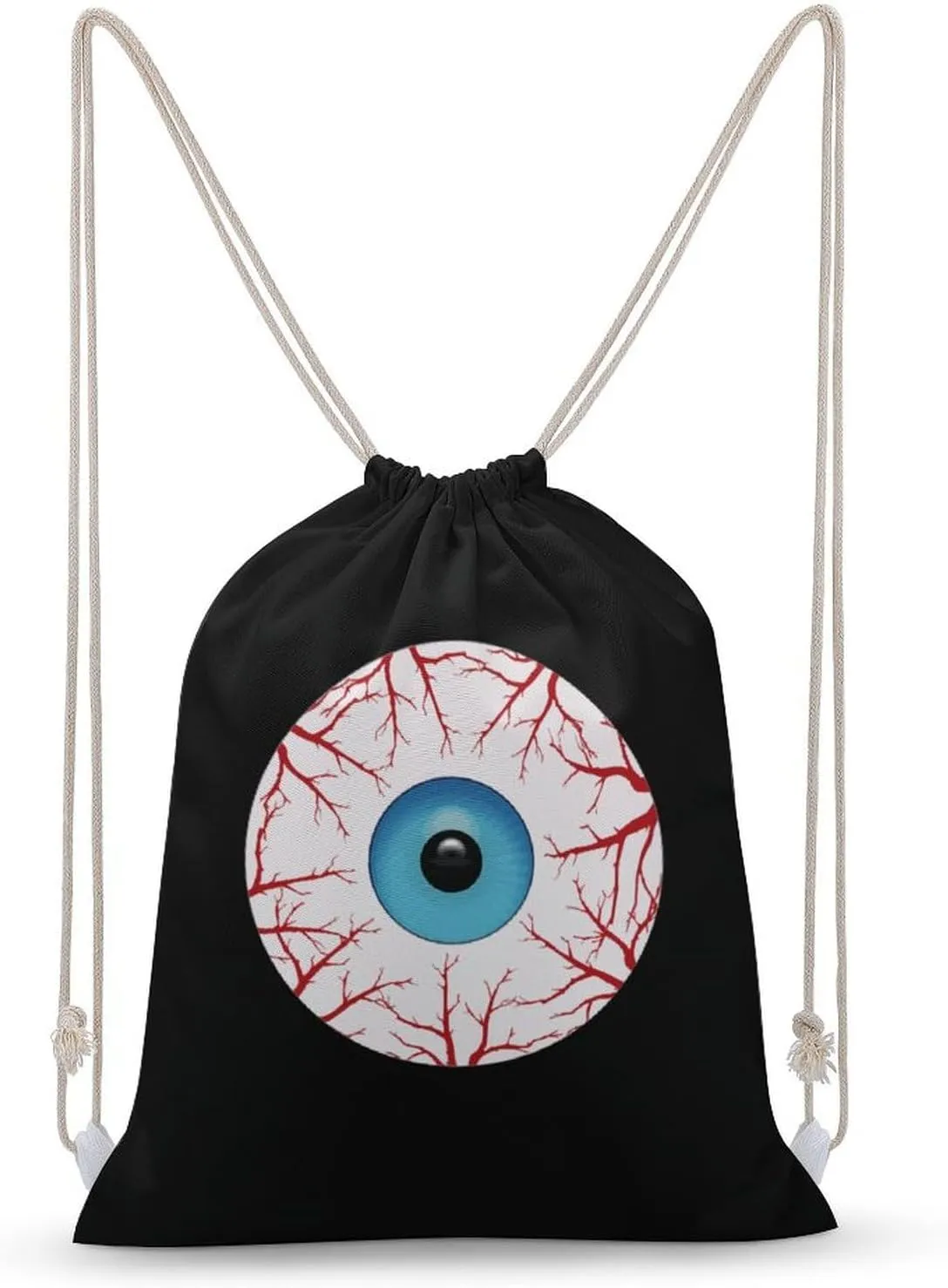 Creepy Bloodshot Eyeball Fashion Drawstring Backpack Waterproof Travel Sports Gym Bag Unisex