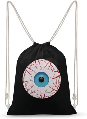 Creepy Bloodshot Eyeball Fashion Drawstring Backpack Waterproof Travel Sports Gym Bag Unisex