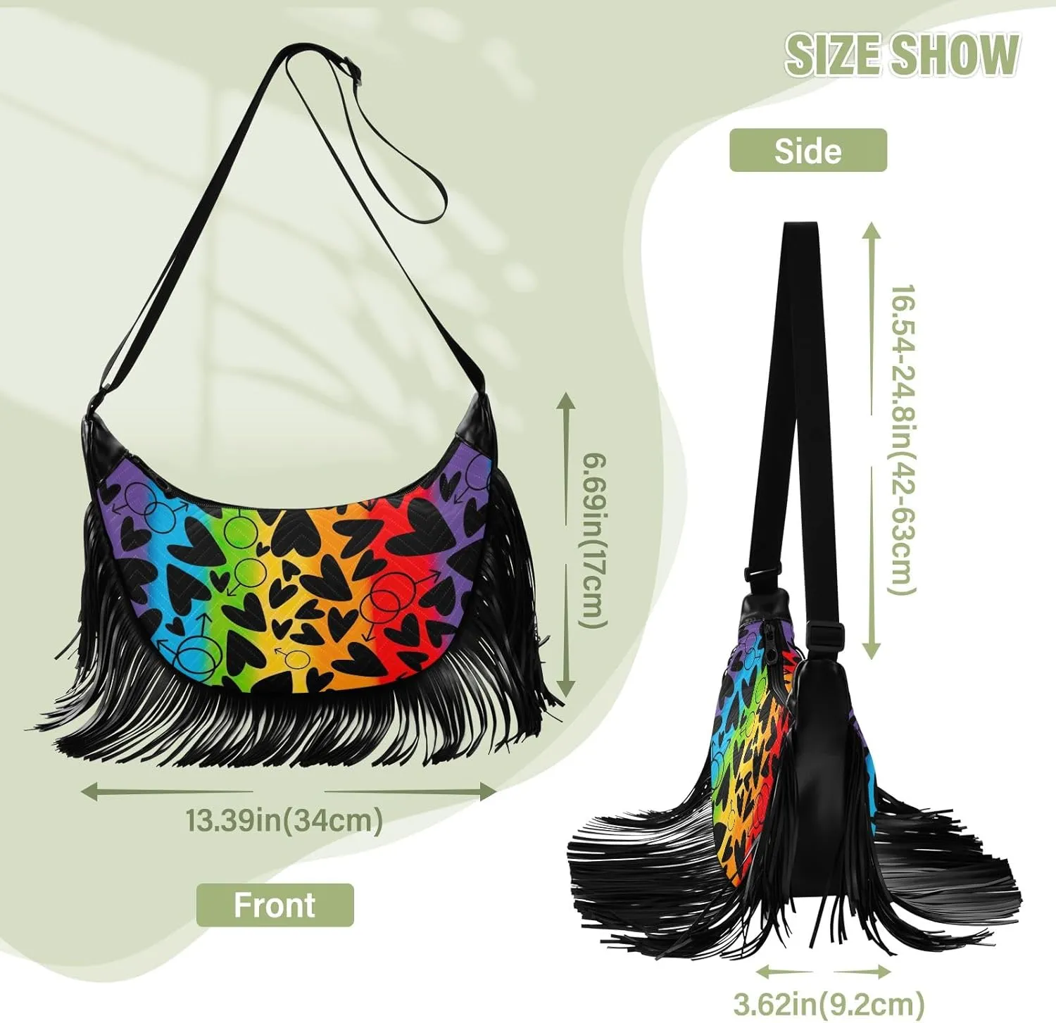 Crossbody Bags for Women Fringe Tassel Crossbody Purse Boho Fringe Purse Hippie Crossbody Bag