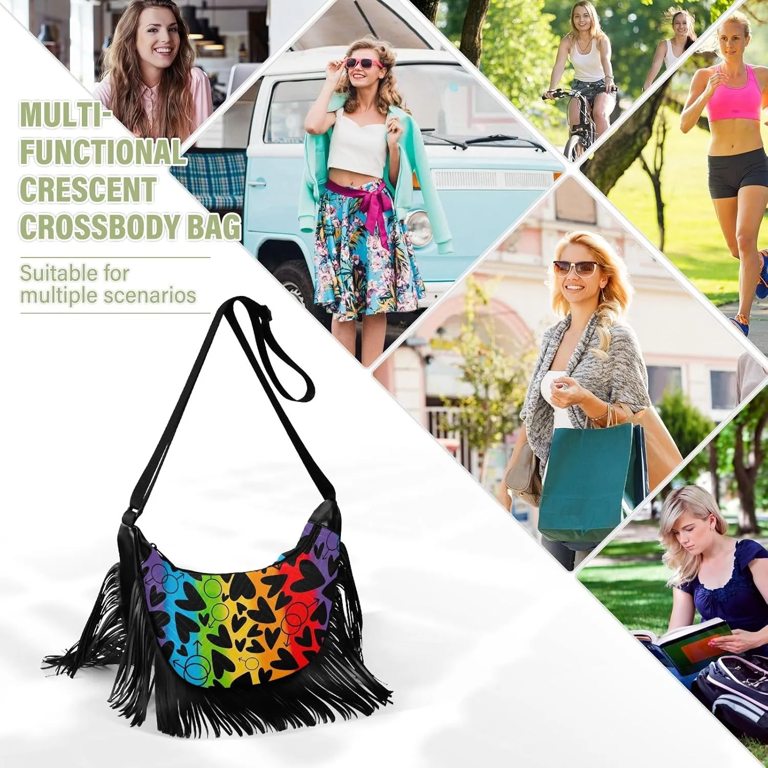 Crossbody Bags for Women Fringe Tassel Crossbody Purse Boho Fringe Purse Hippie Crossbody Bag