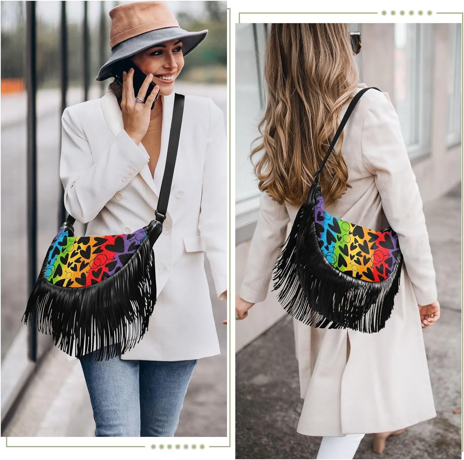 Crossbody Bags for Women Fringe Tassel Crossbody Purse Boho Fringe Purse Hippie Crossbody Bag