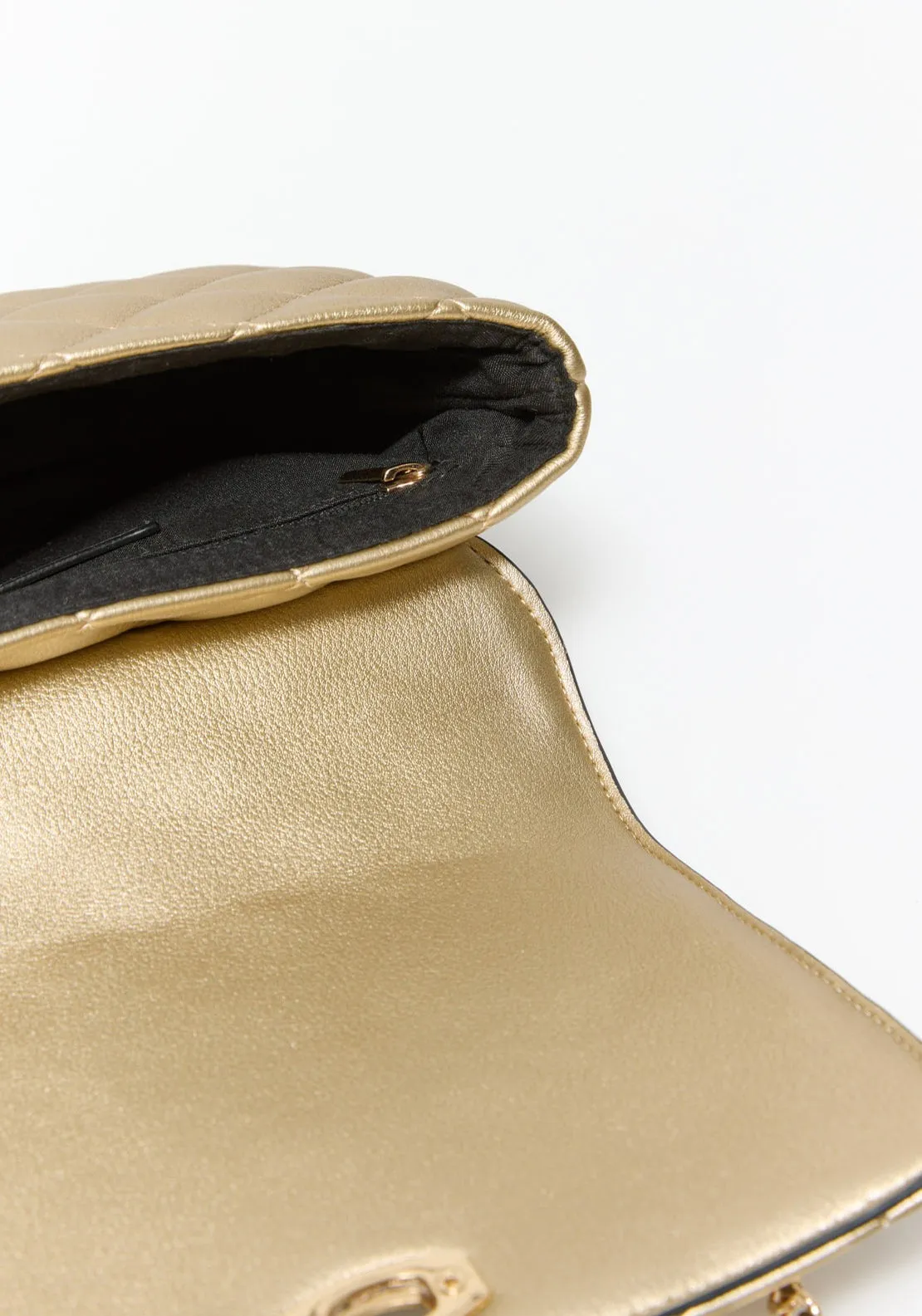 Crossbody Quilted Metallic - Gold