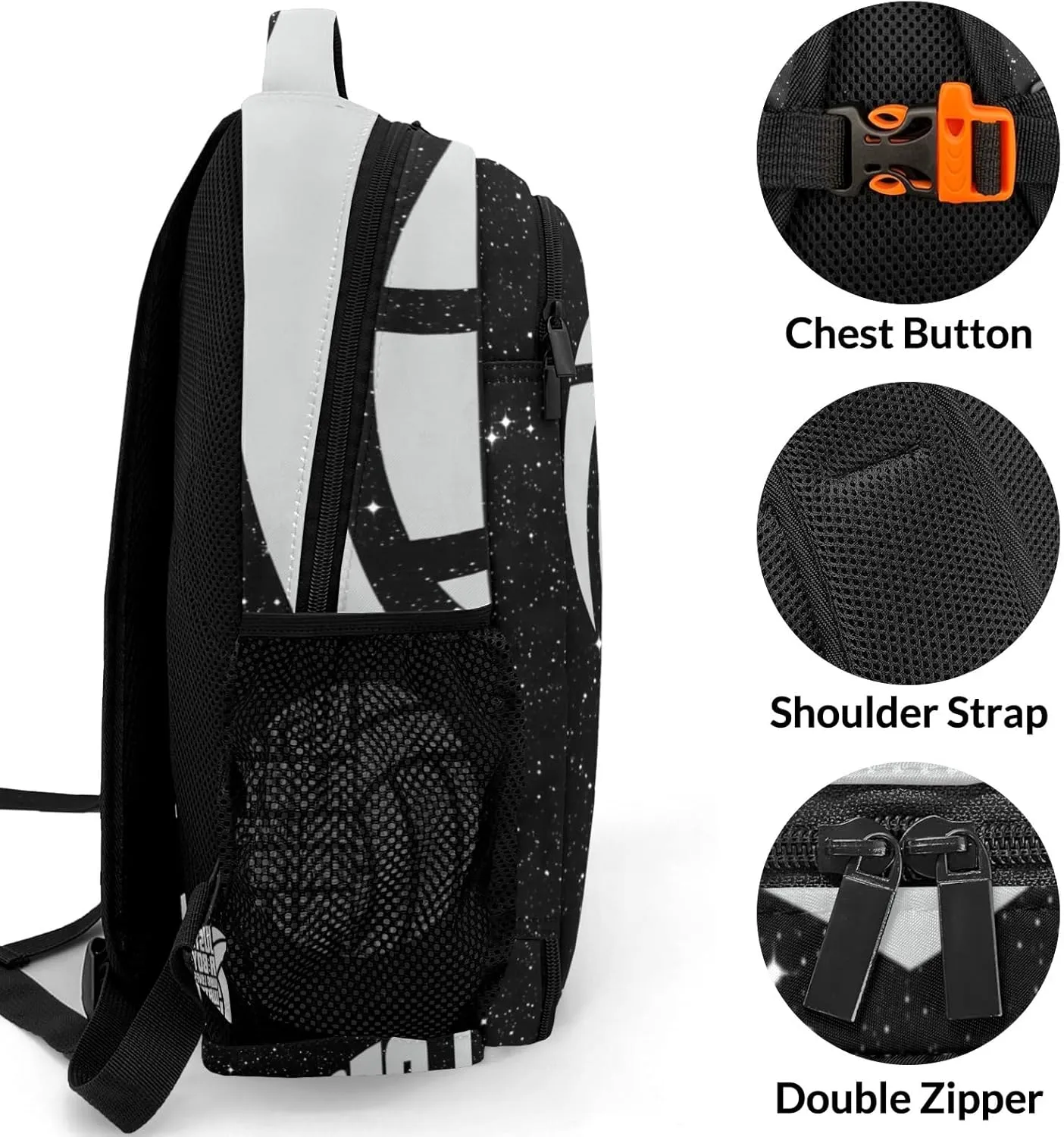 Custom Grey Water Polo Backpack Custom Name Large Capacity Shoulder Bags for School Sports Party Glitter Print