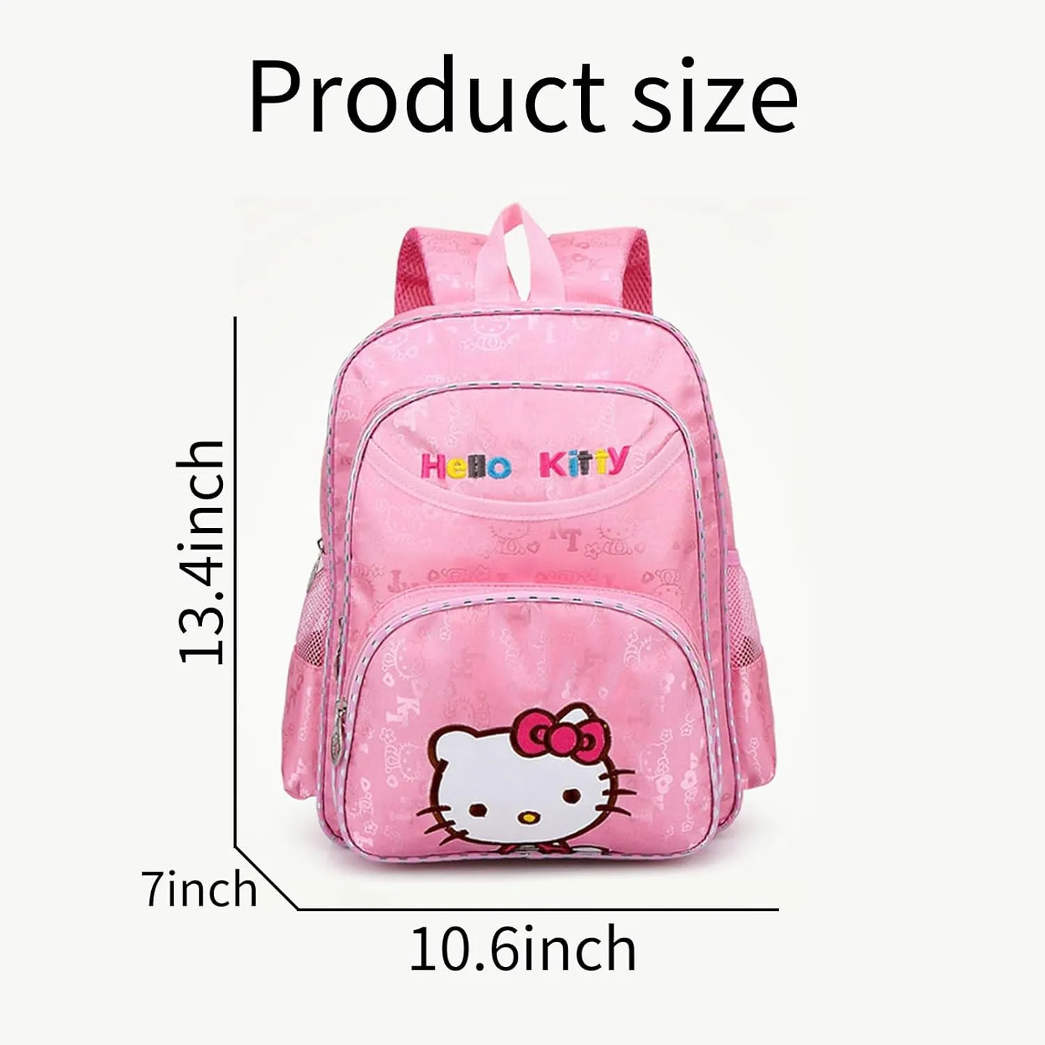 Cute Anime Backpack, 14 Inch Large Capacity Nurse Bag Bookbag, Waterproof Casual Daypack for Travel (pink)