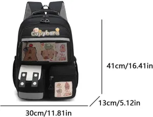Cute Capybara Backpack Kawaii Kapibara Backpack Large Capacity Water Proof Funny Cartoon Backpacks Travel Utility Casual Bag