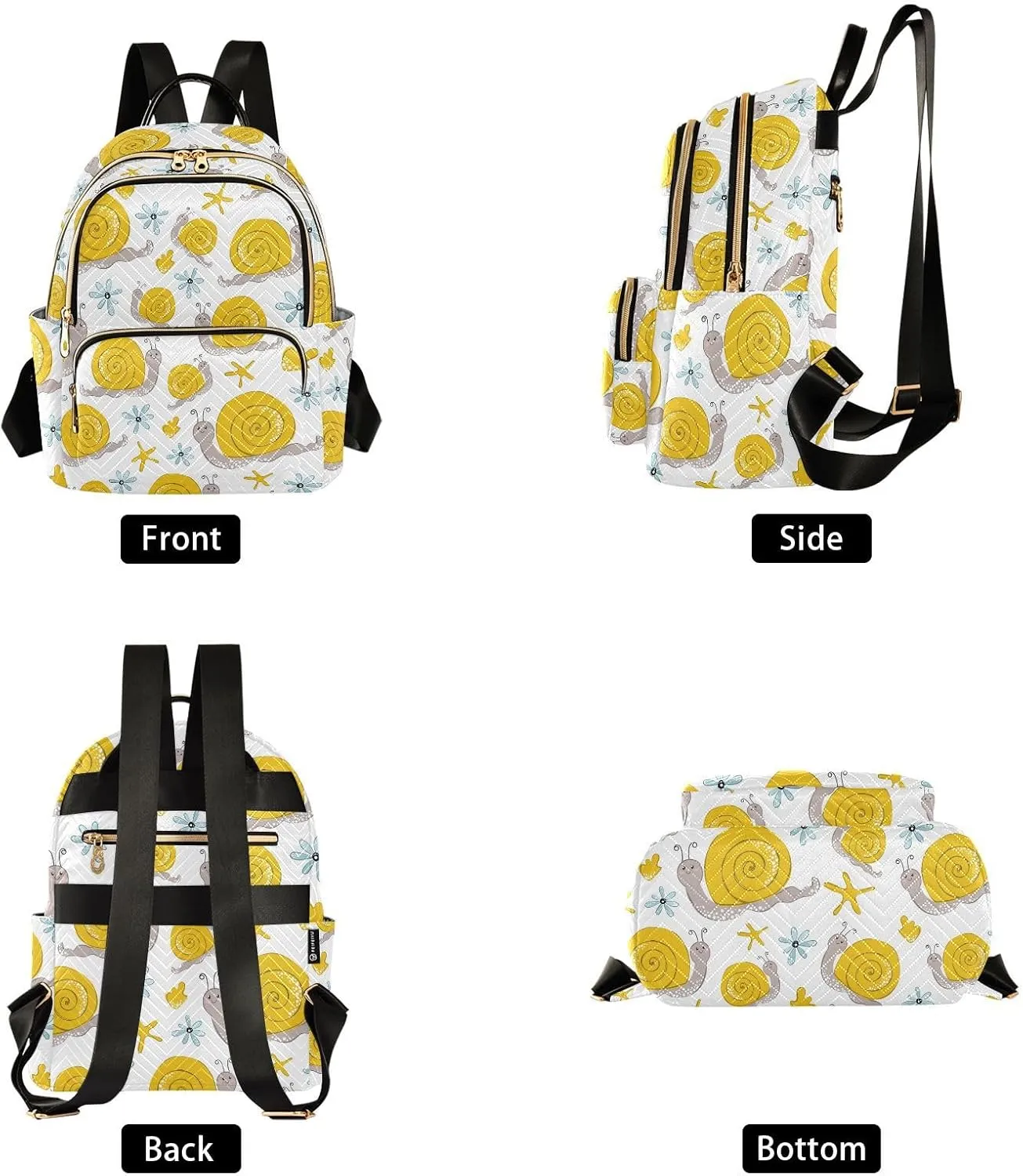 Cute Funny Snail Mini Backpack for Women, Travel Backpack Purse Daypack Shoulder Bag for Ladies