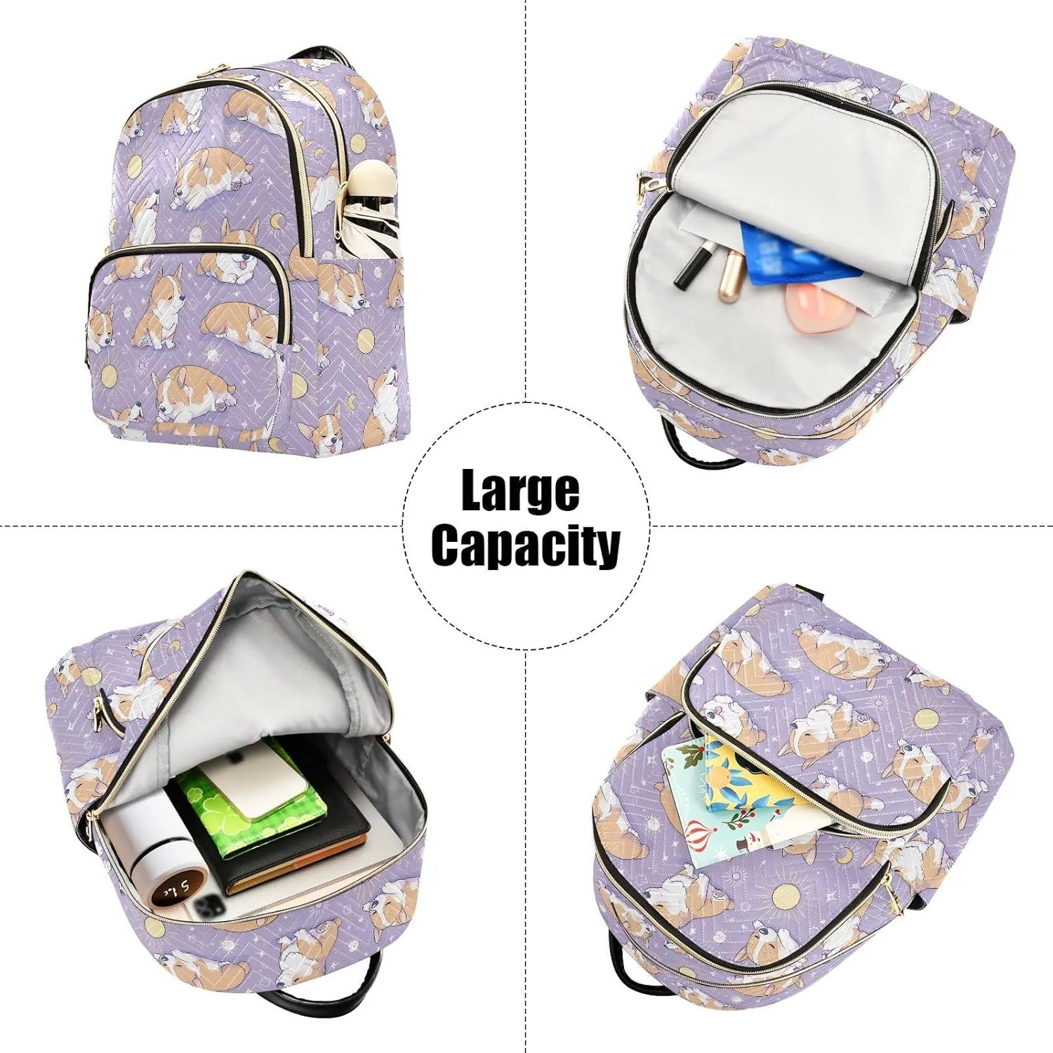 Cute Puppy Sun Purple Backpack for Women Small Backpack Purse Casual Lightweight Women Shopping Travel Daypack