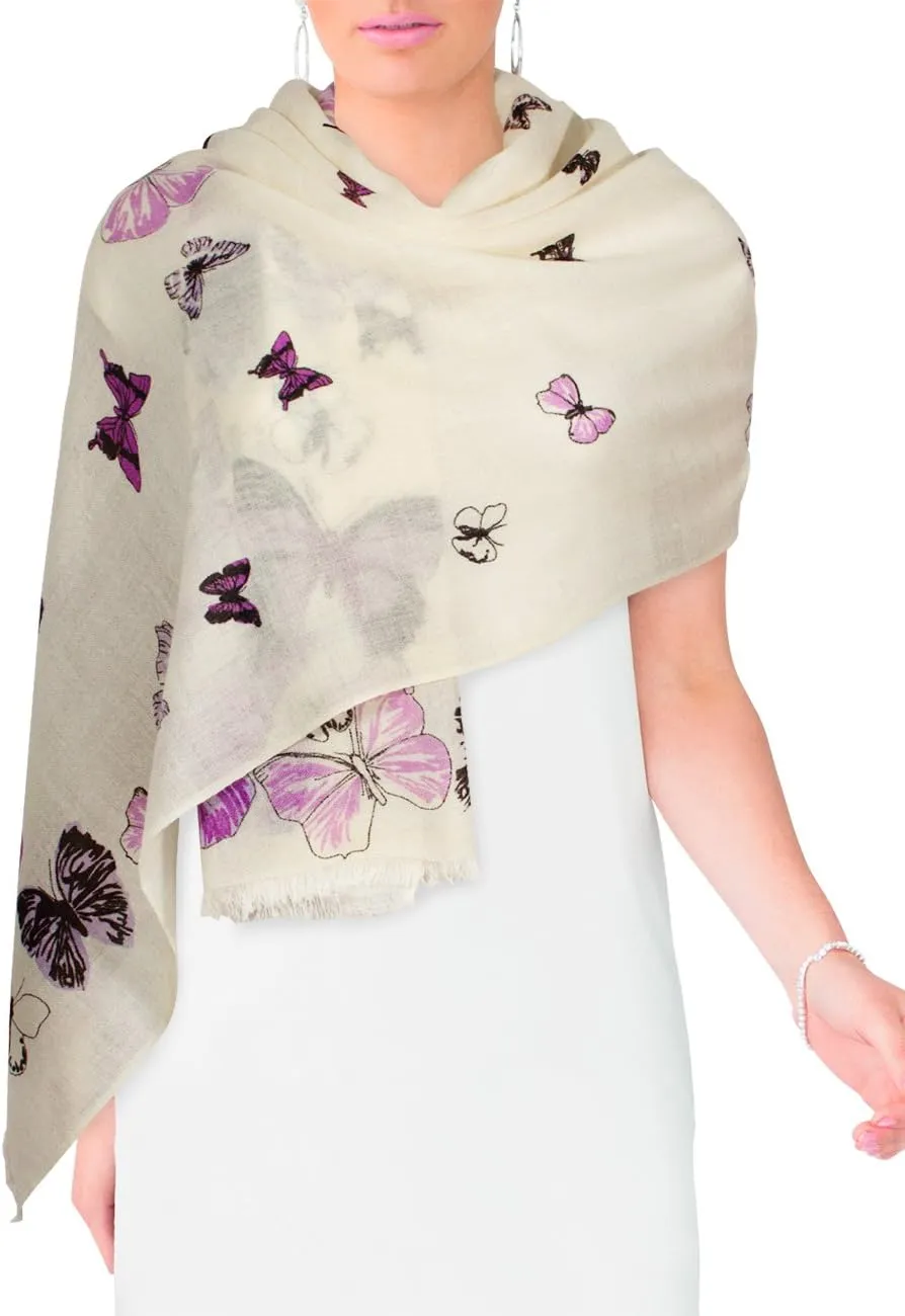 Dahlia Women's 100% wool Scarfs, Wraps, and Shawls, Ink Painting Flower Style